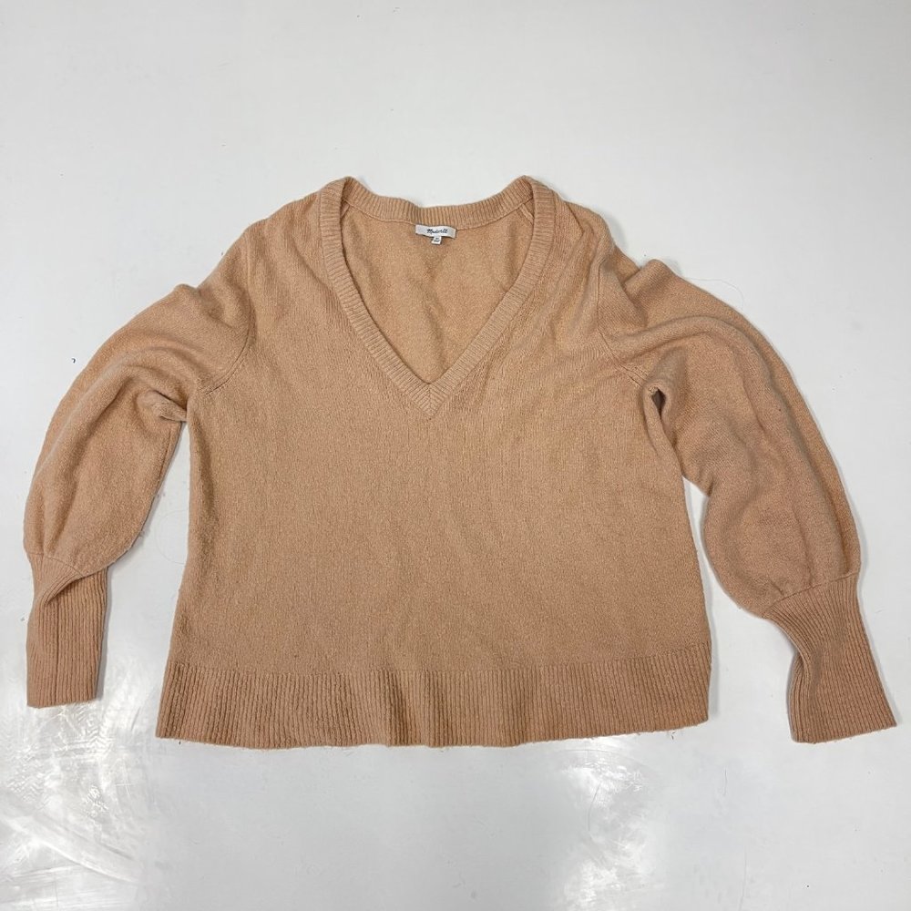 Madewell Blush Pink V-Neck Sweater - Picture 3 of 8